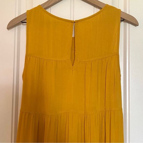 Max Studio Tiered Sleeveless Yellow Maxi Dress Size S - Picture 16 of 16